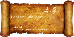 Lositz Gábor névjegykártya